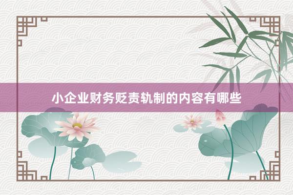 小企业财务贬责轨制的内容有哪些