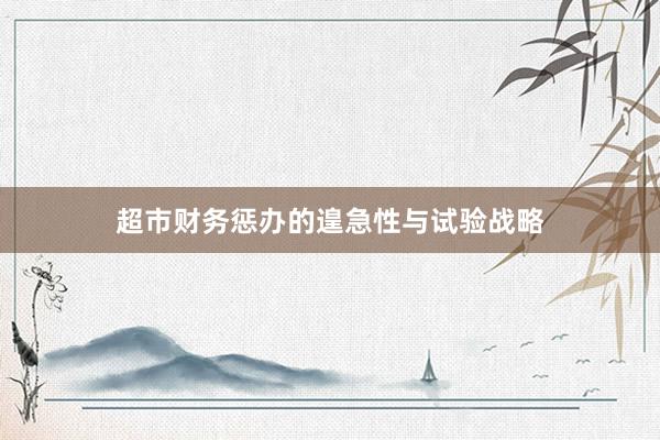超市财务惩办的遑急性与试验战略
